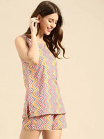 Kurti with Shorts Set in Zig Zag Print