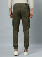 Ribbed Jogger Cargos with 6 pockets-Green