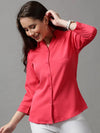 Women's Pink Solid Shirt-AE-3331023-Pink