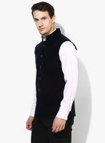 Hangup Men Standard Solid Men's Indian Wear-VelvetBasketNavy