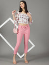 Women's Pink Solid Cigarette Trouser-AL-6272-Pink