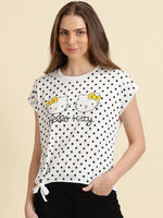 Women's White Printed Top-AN-34-2-White