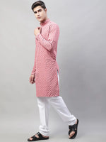 Sequins Embroidered Kurta Pyjama-JOKP-678Coral