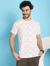 Venitian Men All Over printed pink Colour Round Neck Cottton T-Shirt