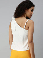 Women White Embellished Crop Boxy Top-AE-10192-Whitegold