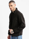 Men Hooded Olive Solid Tailored Oversized Jacket comes with Detachable Hoodie and Inner Jacket-7552-Olive