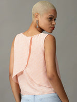 Women's Pink Printed Top-AE-10366-Peach