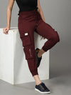 Women's Burgundy Solid Track Pant-AF-1619-Burgundy