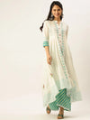 Women's White Printed Kurta Sets-JC-70-White