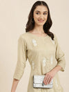 Women Beige Floral A-Line Kurta-NJ-3502410-Beige