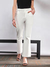 Women White Knit Bell Bottom Pants