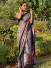 Saree Mall Women's Cotton Grey Printed Designer Saree With Blouse Piece-MINAXI5101