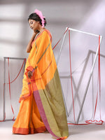 Yellow Cotton Saree With Stripes Designs-MA55CT06520061