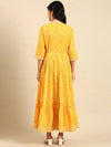 Women's Yellow Printed Anarkali Kurta-GW-514-Yellow