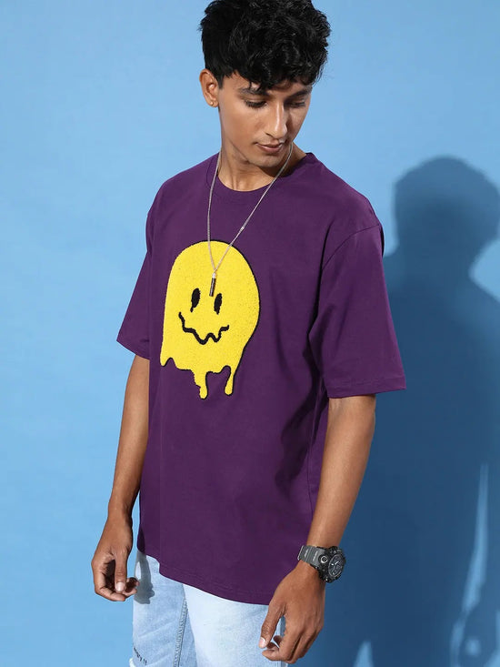 Dillinger Purple Graphic Oversized T-Shirt-DLMOV136GRL-S