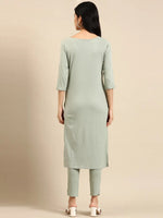 Women's Sea Green Solid Kurta Set-SKC-3325-Seagreen