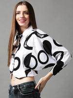 Women's White Printed Top-AE-10337-White