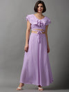 Women's Purple Printed Co-ords-AE-12011-Lavender