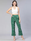 Dramatic greeb urban printed elasticated women pants