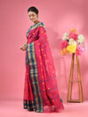 Rani Pink Pure Cotton Tant Saree With Woven Designs-MA51TT43530095