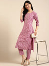 Women's Purple Printed Kurta Set-SKC-3364-Violet