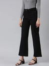 Women Black Solid Formal Trouser-LT-KN-504-Black