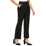 Smarty Pants Women's Cotton Lycra Bell Bottom Black Color Formal Trouser-SMPT-906A-S