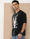 Difference of Opinion Black Graphic Oversized T-Shirt-DOOVR204BLK-S