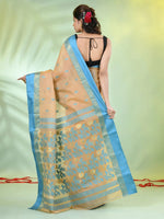 Beige Tussar Silk Saree With Woven Texture Motifs-MA66TUS431820070