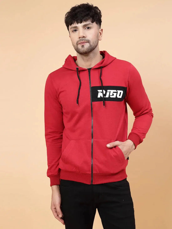 Rigo Hooded Printed Fleece Jacket-SW07221120-L