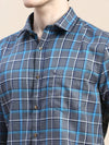 Men Grey Checked Casual Shirt-ALBACHECKS-74-Grey