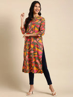 Women's Multi Printed Straight Kurta-GW-2904-Multi