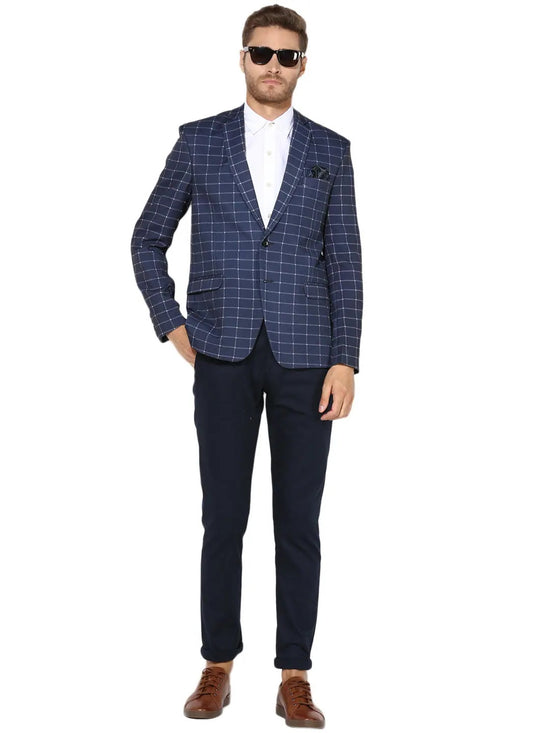 Hangup Men Standard Checkered Men Formalwear-D7CheckBlazer