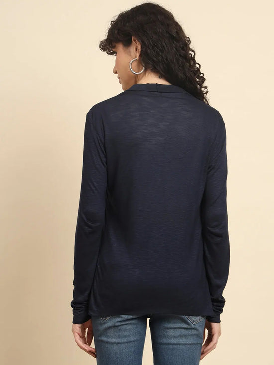 Women Navy Blue Shrug