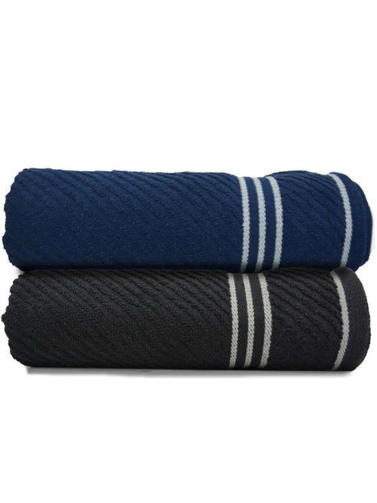 Athom Living Diagonal Stripe Terry Towel Pack of 2-DST-AB