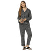 Smarty Pants Women's Silk Satin Black Color Floral Print Full Sleeves Night Suit