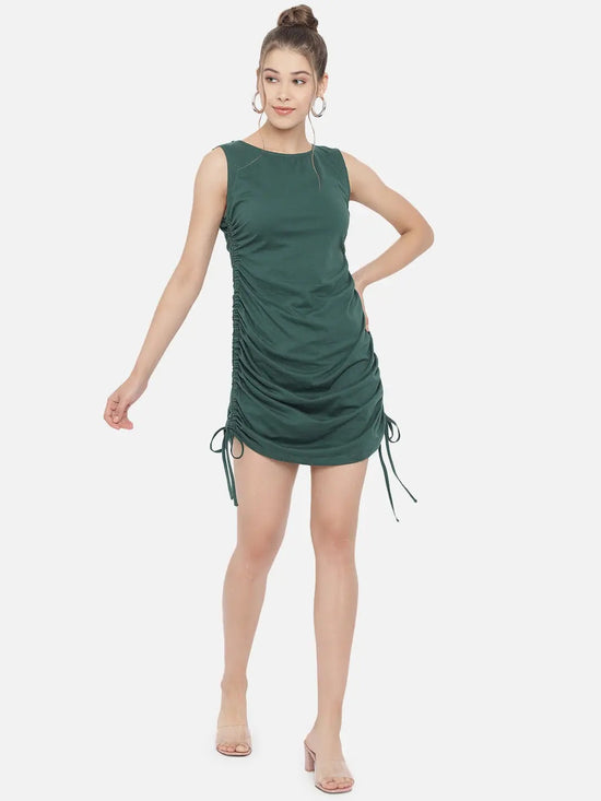 Green Ruched Bodycon Dress