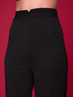 Women Black Knit Straight Fit Trousers