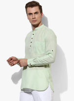 Hangup Men Slim Solid Men's Indian Wear-GreenKurta