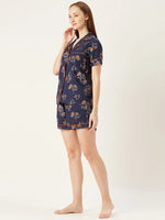 Shirt and Shorts Set in Navy color