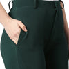 Smarty Pants Women's Cotton Lycra Bell Bottom Bottle Green Color Formal Trouser-SMPT-849E-S