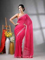 Pink Mul Cotton Soft Saree With Embroidered Borders-MA62MCT33990001