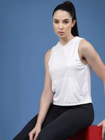 Rigo Solid Sleeveless Round Neck Slim Fit Women Active Wear Crop Top