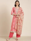 Women Coral Printed Kurta Set-GW-3427-Coral