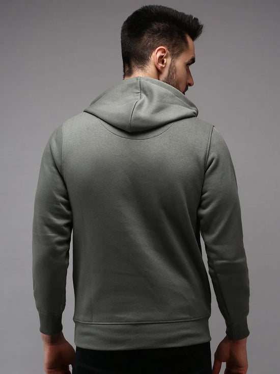 Men Green Solid Sweatshirt-OTSS-27-Olive