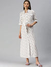 Women's White Printed Shirt Dress-AE-444942-White