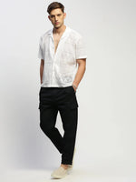 Men White Solid Shirt-JOUSKA-1755-White