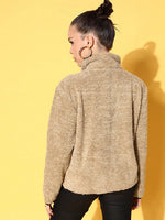 Women Solid Standard Beige Jacket