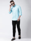 Hangup Men Slim Solid Shirts-CollarSkyShirt