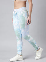 Women Abstract Slim Fit Blue Track Pant-AF-1773-Blue